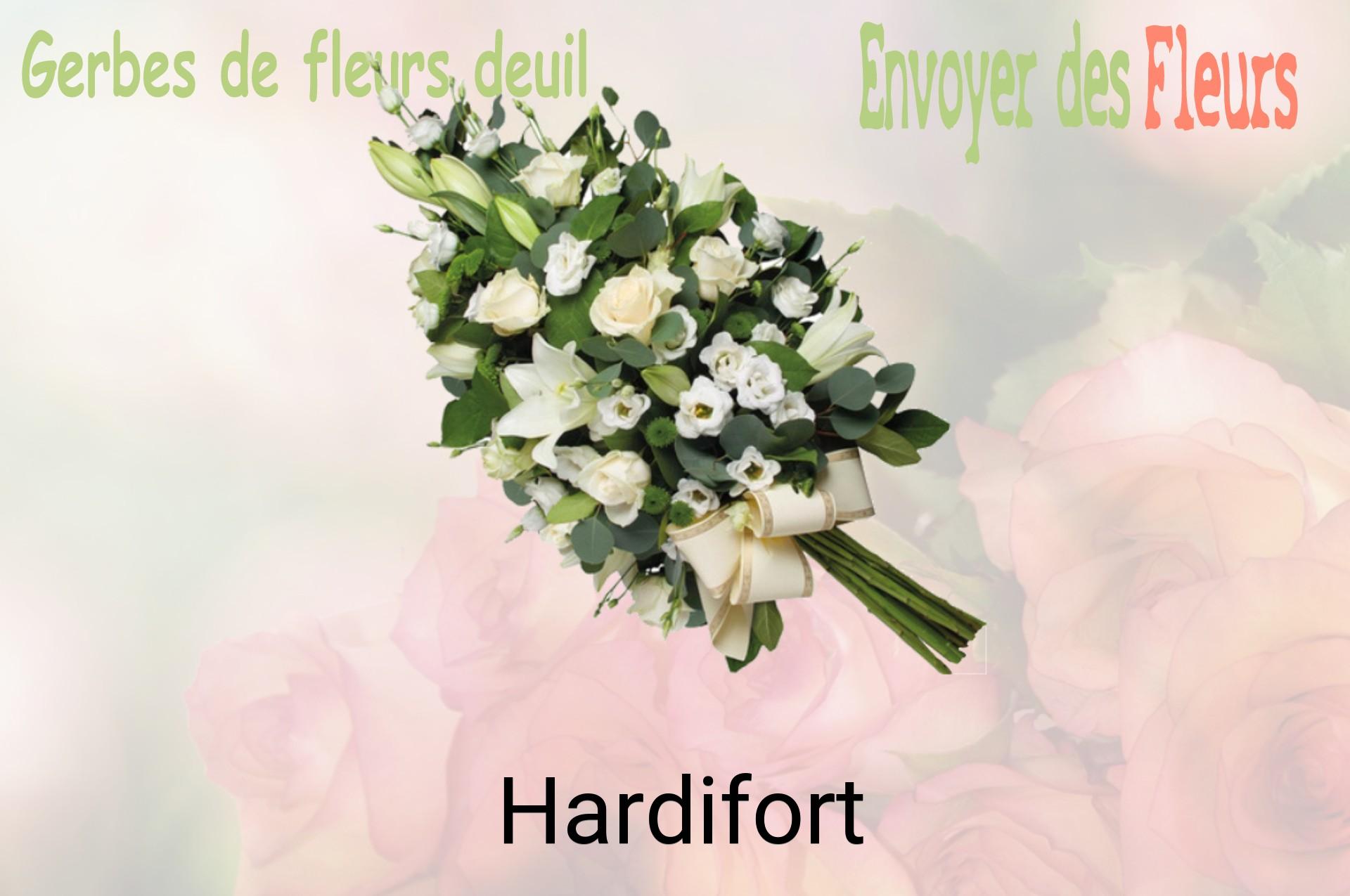 Gerbe de fleurs de deuil livrée à Hardifort